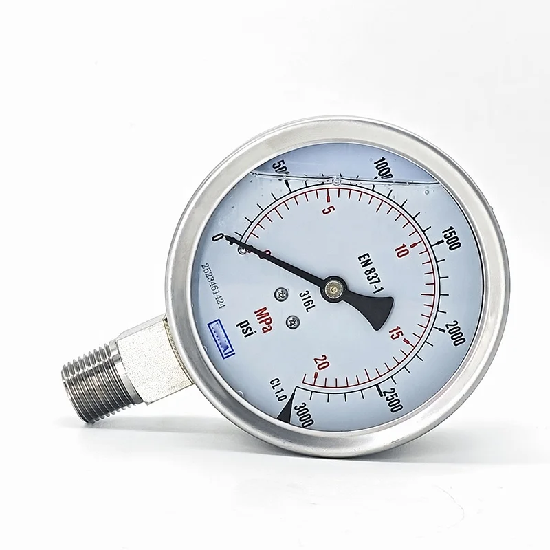 

20Mpa Oil Filled Wika Bourdon Tube/Diaphragm Pressure Gauge EN 837-1