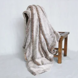 Long Hair Faux Fur Throw Blankets Winter Soft Warm Fluffy Home Decor Sofa Cover PV Plush Imitated Rabbit Fur Blankets