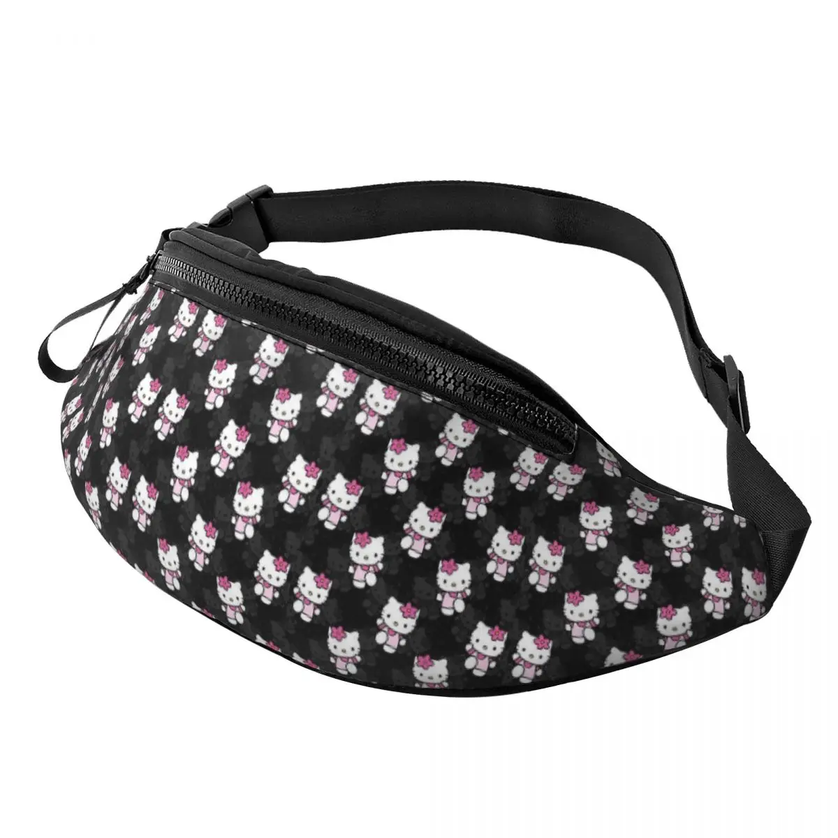 Custom Sanrio Hello Kitty Fanny Pack Women Men Crossbody Waist Bag for Traveling Phone Money Pouch