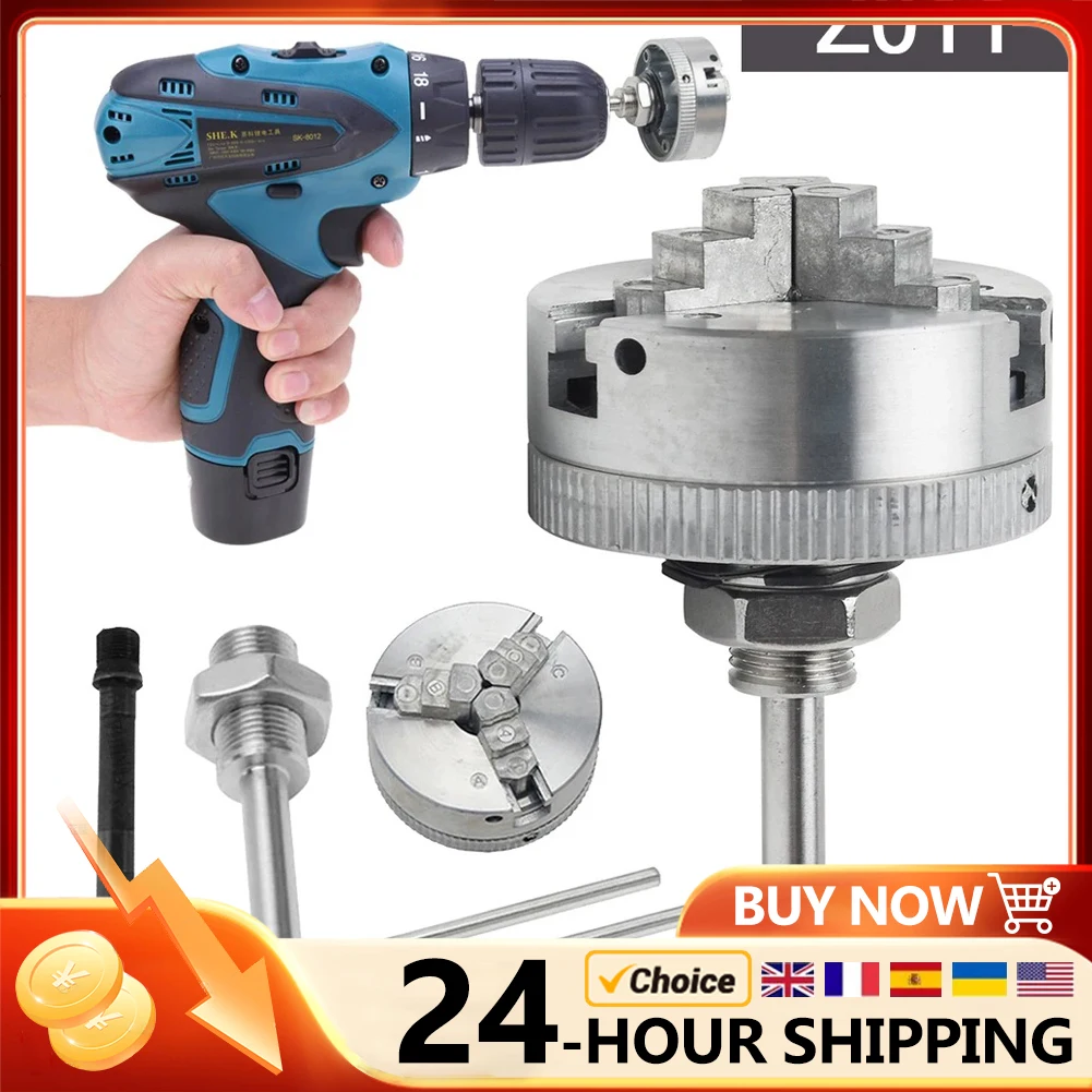 Jaw Manual Chuck Independent Turning Machine Accessories 3 Manual Lathe Chuck High Carbon Steel Self-Centering Mini Drill