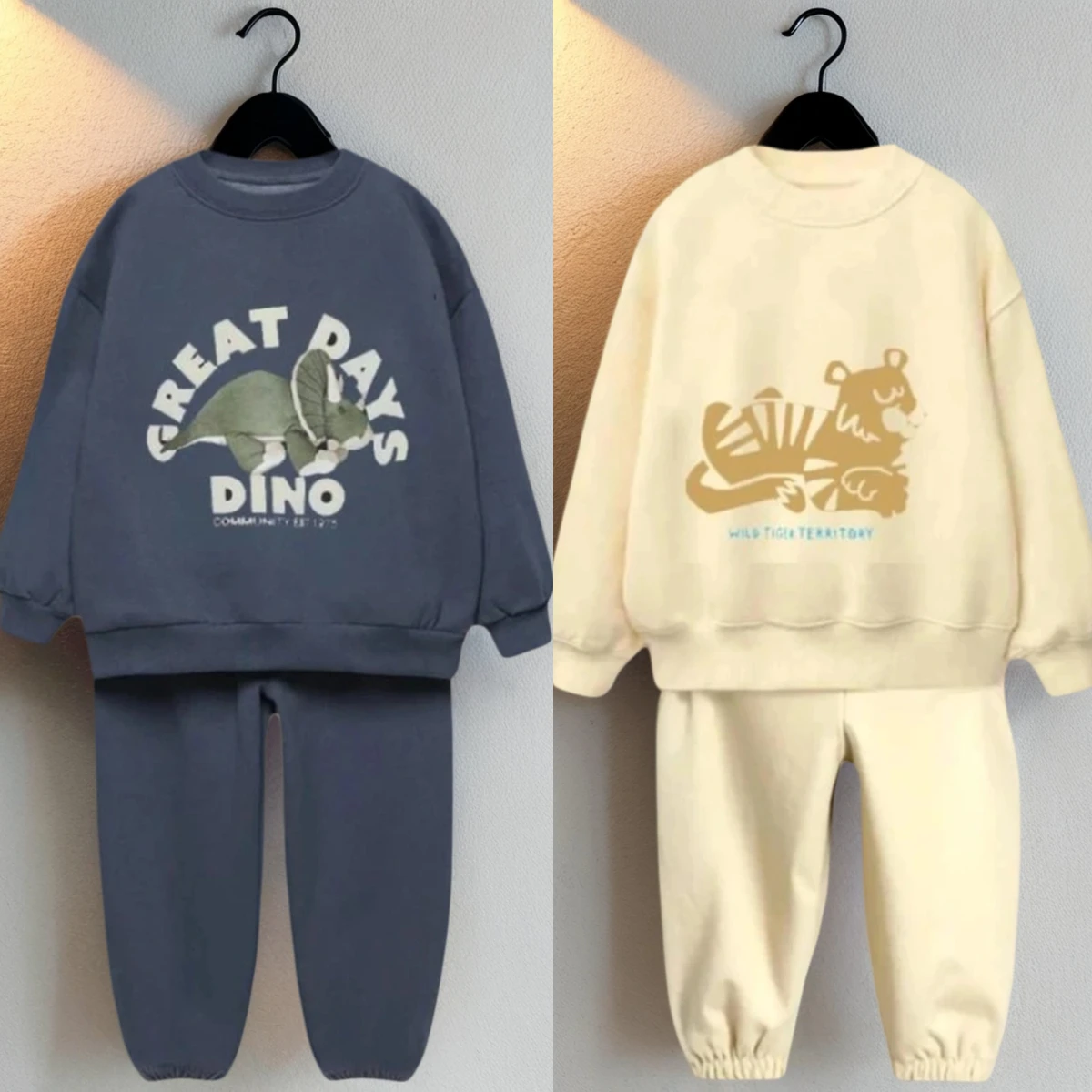 Autumn Little Boys Clothing With Dinosaur And Tiger Patterns For 0-6Years Old Girls Clothes Adorable Toddler Apparel Cotton Knit