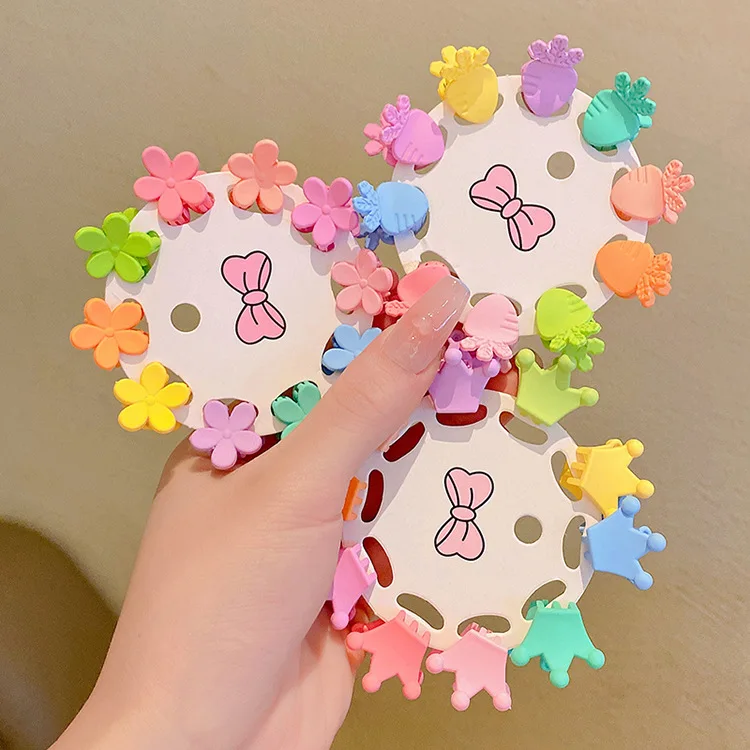 

Мини-когти для волос, 10 шт., корейский новый стиль, заколки ярких цветов для девочек, волосы принцессы