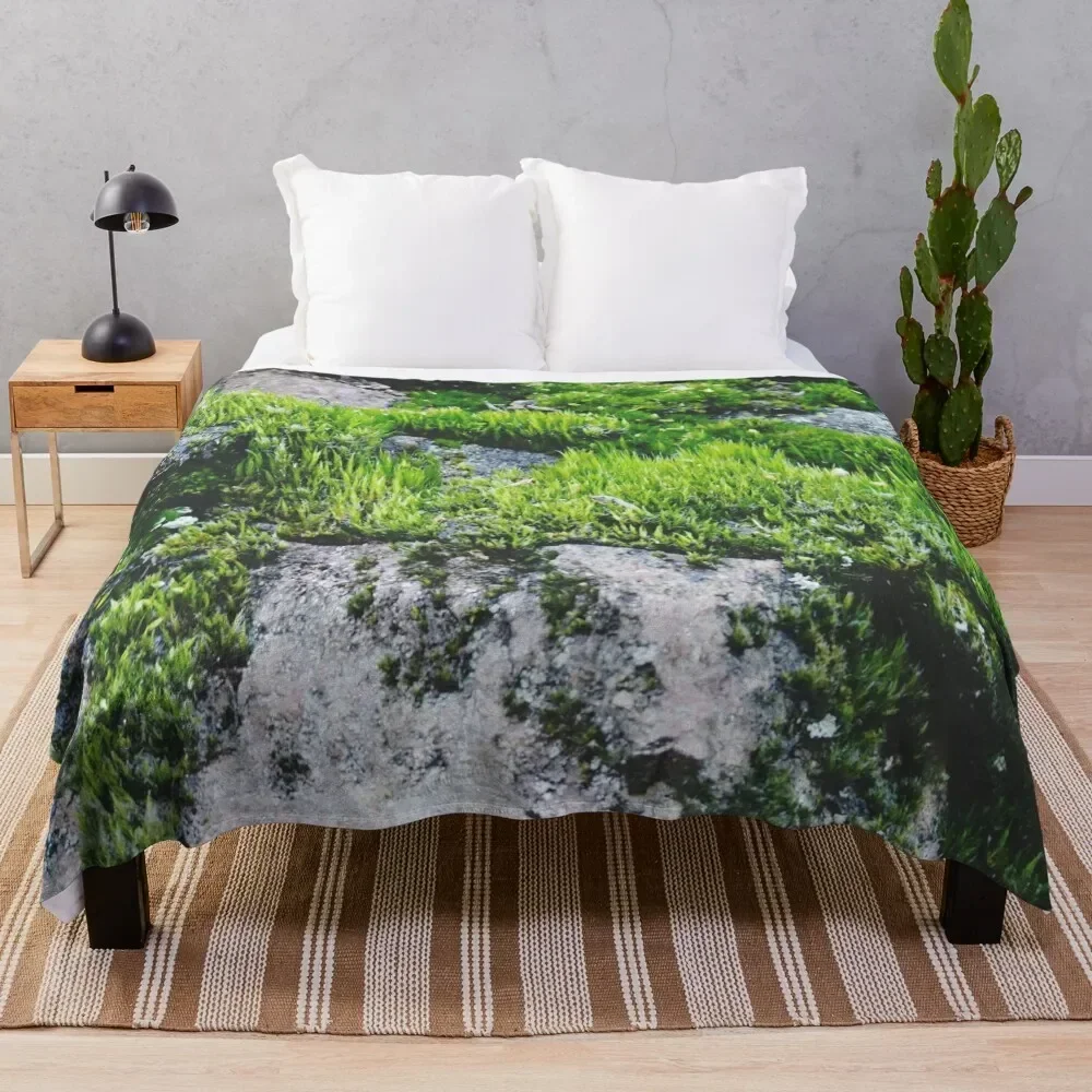 

Moss Forest adventure landscape Throw Blanket Sofas Decorative Sofas Blankets