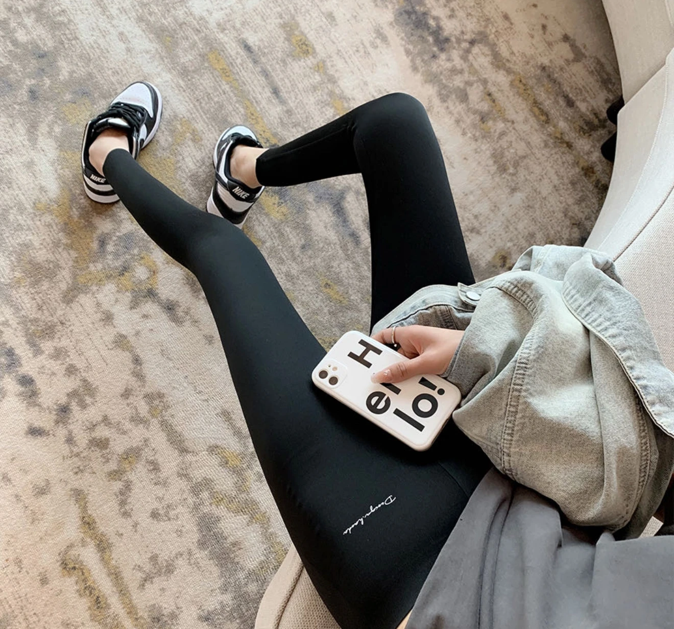 

High Waist Sl Yoga Pants Women's Bare Sensation Tightening Slimming Base Layer ark Skin Pants Casual Long Cotton Blend