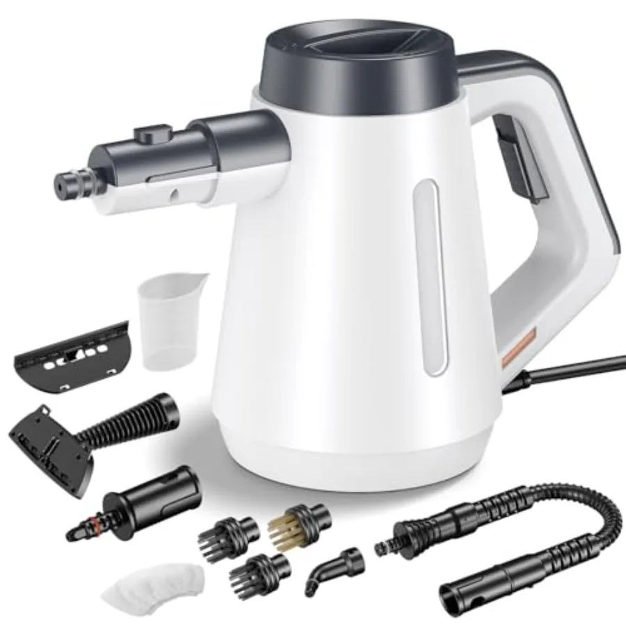 

Ручной пароочиститель с быстрым нагревом за 15 секунд, портативный паровой очиститель для дома с 10 насадками для уборки