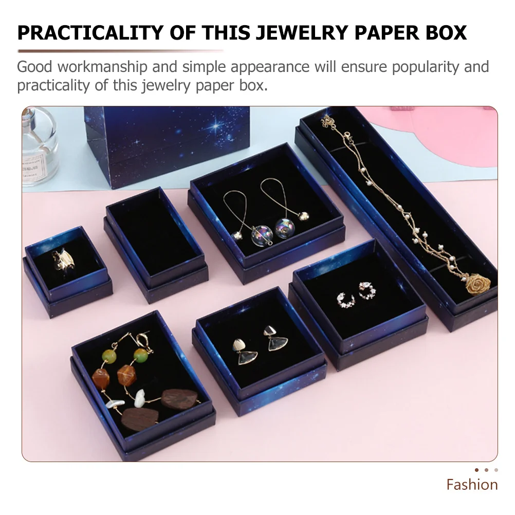 

6Pcs Jewelry Gift Box Paper Packing Square Shape Lightweight Small Jewelry Storage Box for Rings Earrings Necklaces