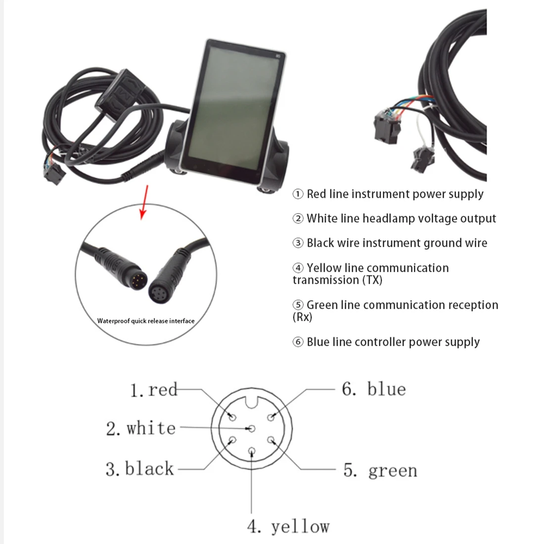 Suku cadang sepeda Motor modifikasi sepeda, suku cadang sepeda Motor tampilan Meter M5 LCD listrik plastik 36-60v