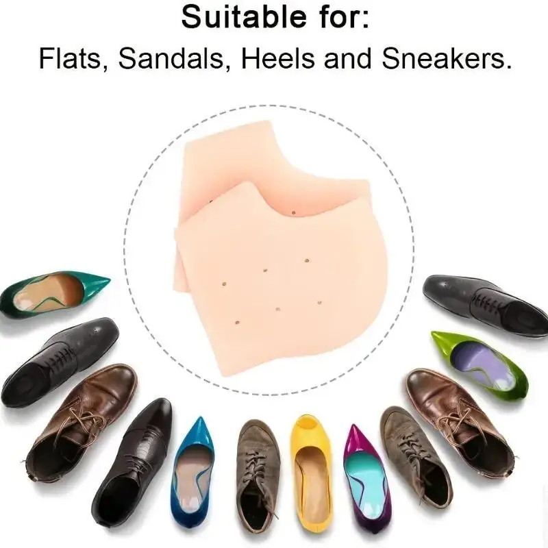 2pcs Gel Heel Protectors Silicone Moisturizing Gel Heel Protect Socks Silicone Gel Guard Dry Cracked Foot Sleeves For Women Men image 4