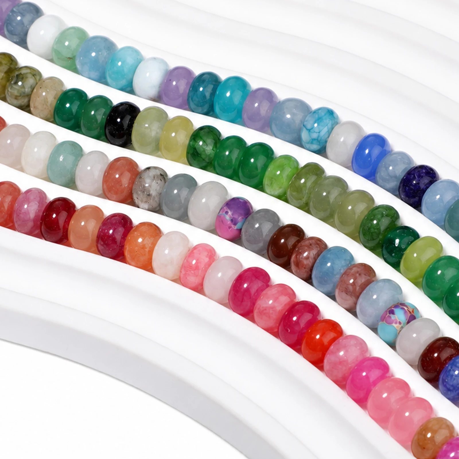 5x8mm Natural Abacus Stone Beads Loose Spacer Rondelle Beads For Jwelry Making DIY Crafts Bracelets Necklace Earring Accessories