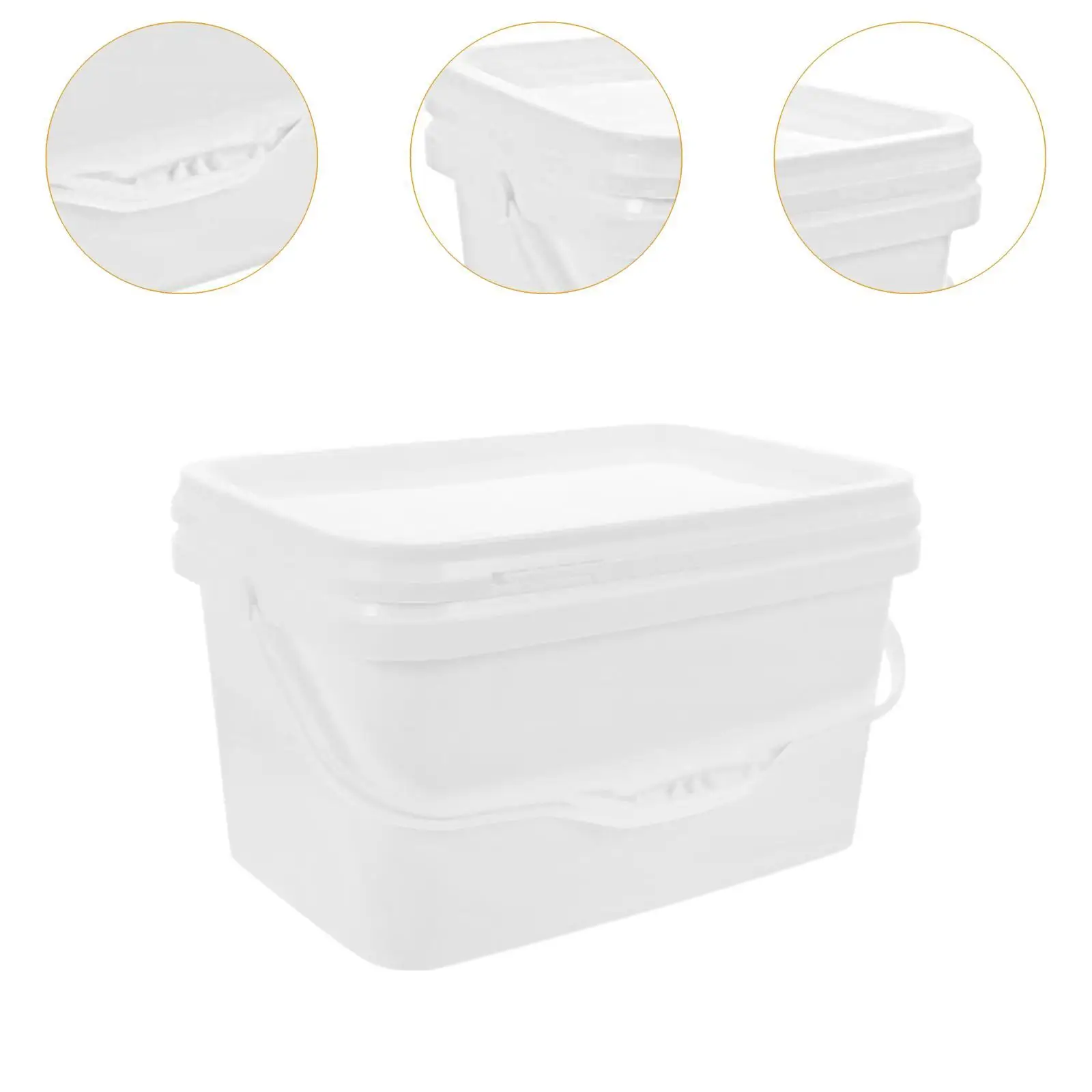 Paint Pail,Paint Bucket Rectangular,White Handy with Lid Paint Storage Bucket Paint Painting Pigment Organizer for Repairs
