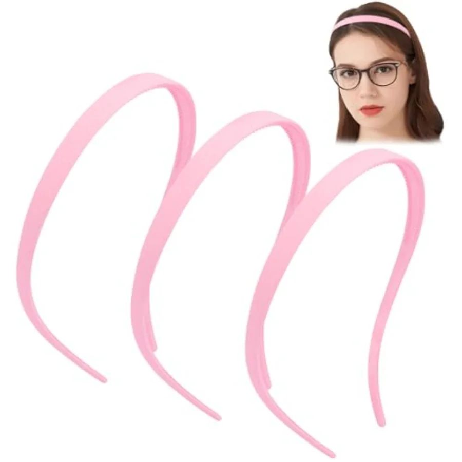

Pink Headbands for Women Girls Glasses Wearers, Sunglasses Headband No Headache No Pressure Comfortable Headband, Matte Plastic