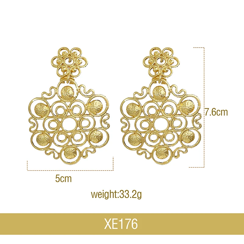 Big Drop Earrings For Women 18K Gold Plated Fashion Jewelry Daily Wear Accessories Trending For Lover Birthday Jewelry Gift