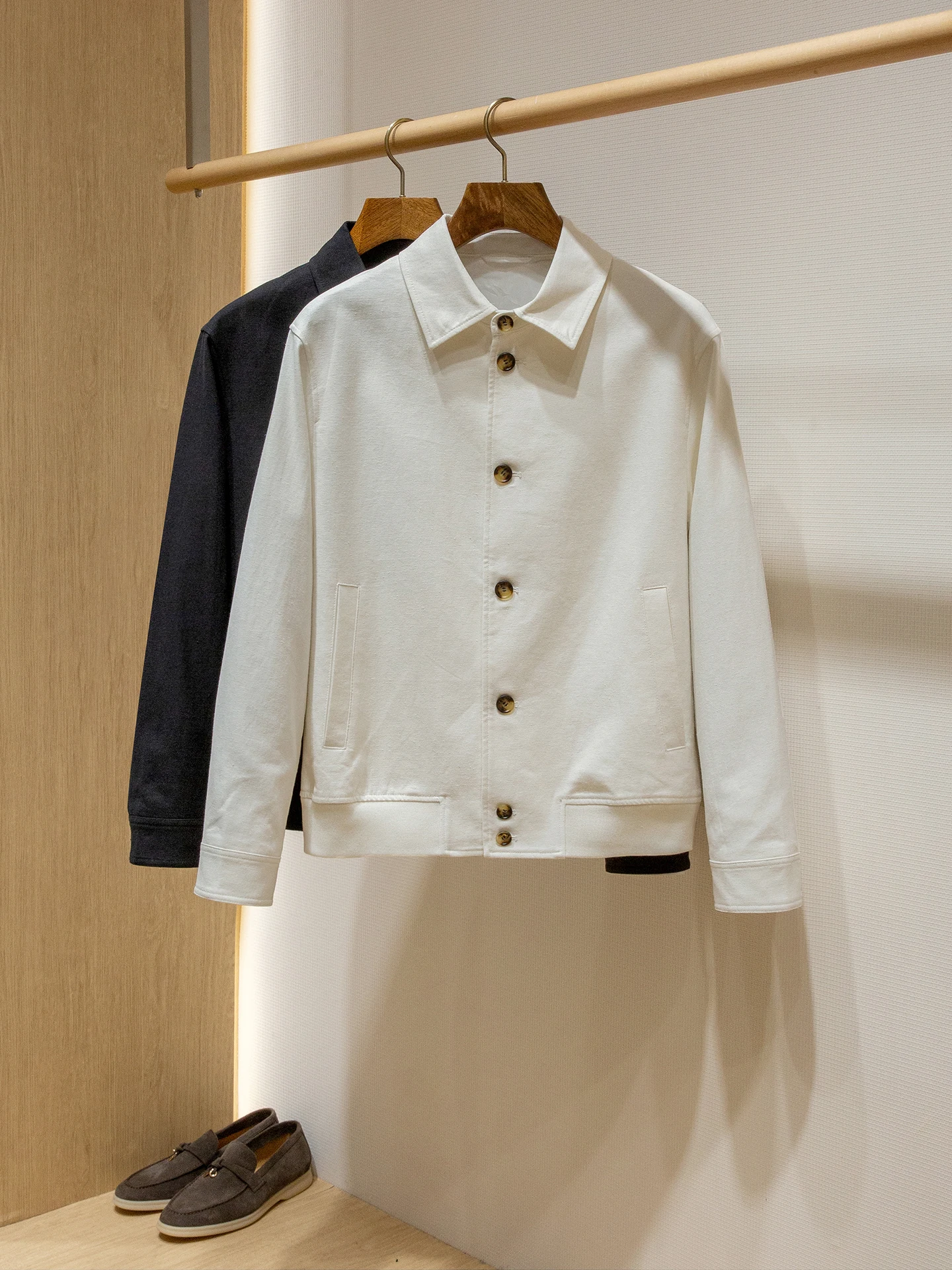 

Linen Blend Casual Collar Jaet Men's Autumn Faion Urban Sle Long Sve Stand Fit Button Closure Outerwear