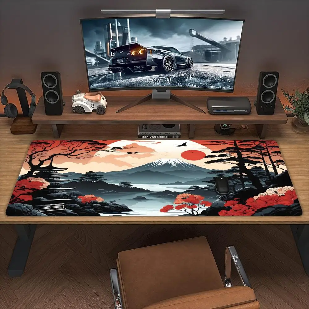 

Mount Fuji and Full Moon Landscape Design большой коврик для мыши Настольный коврик офисный коврик аксессуары для ПК Расширенный коврик игровые коврики maus pad