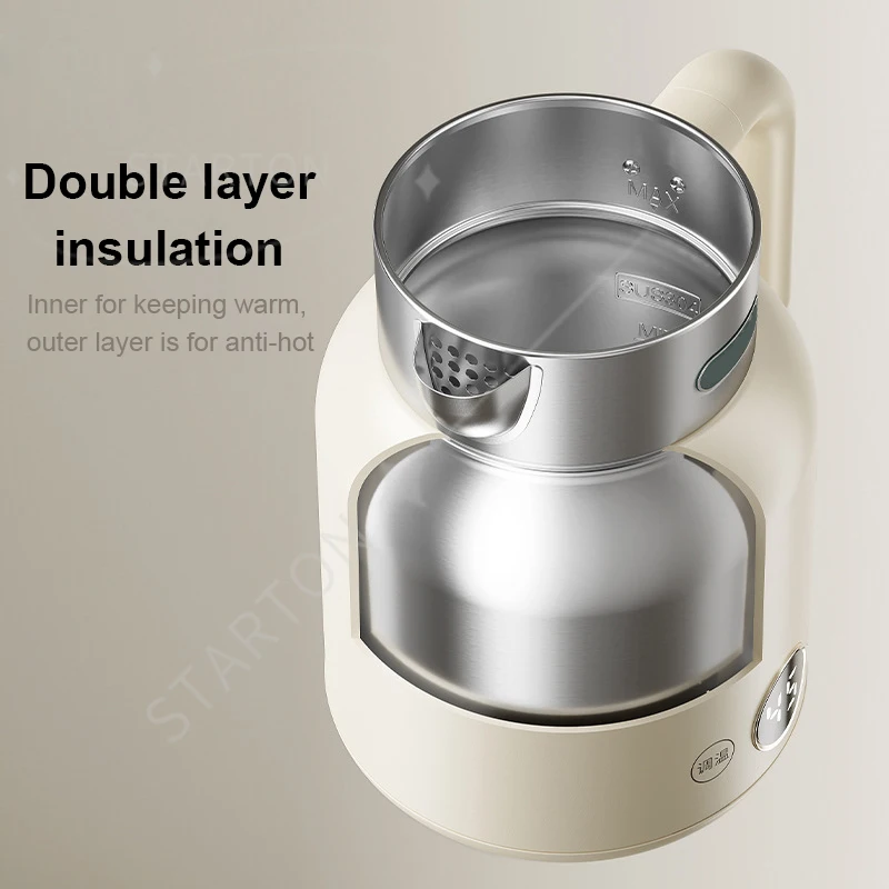 Temperature Control Keep-Warm Electric Kettle Stainless Steel Thermostat Hot Water Heating Boiler Thermos Bottle Tea Pot Heater
