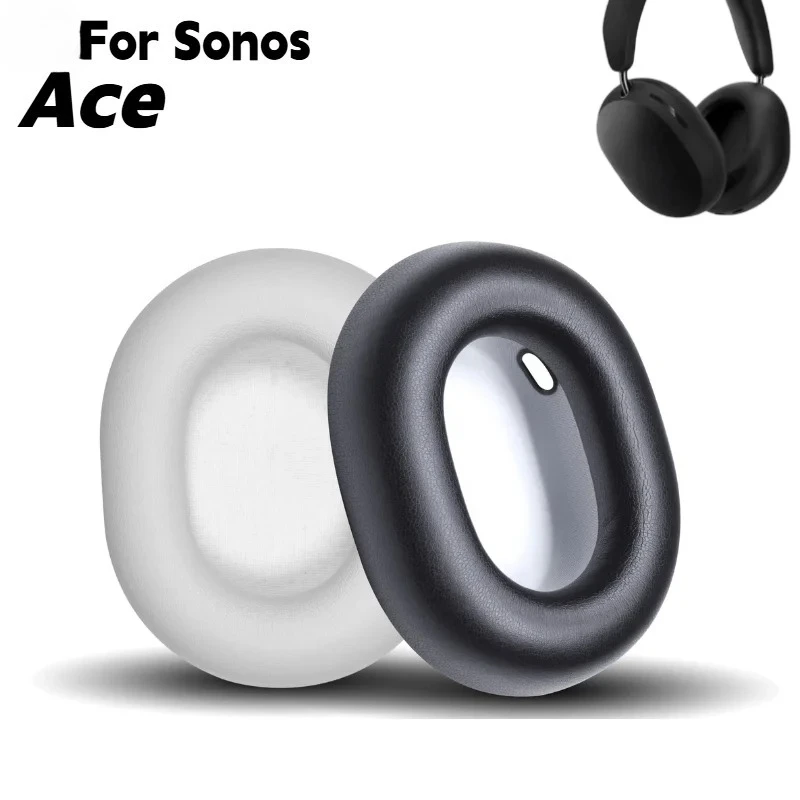 Coussinets d'oreille en mousse à mémoire de forme à attraction magnétique, blanc/noir, pour casque de jeu Sonos Ace, adaptation parfaite