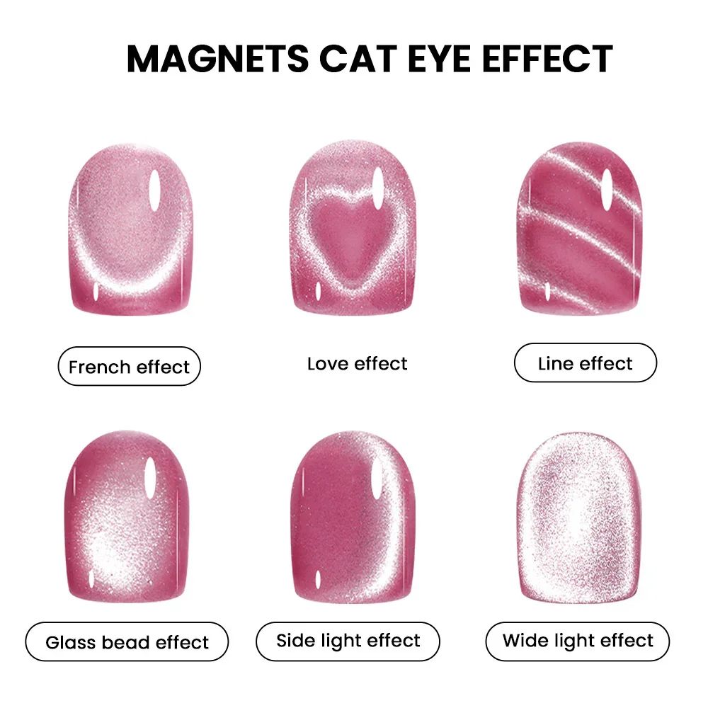 Snake Heart Magnet, Y-Shaped Dual Head Cat Eye Gel Nail Polish Magnet, Heart Shape Cat Eye Magnetic view 6