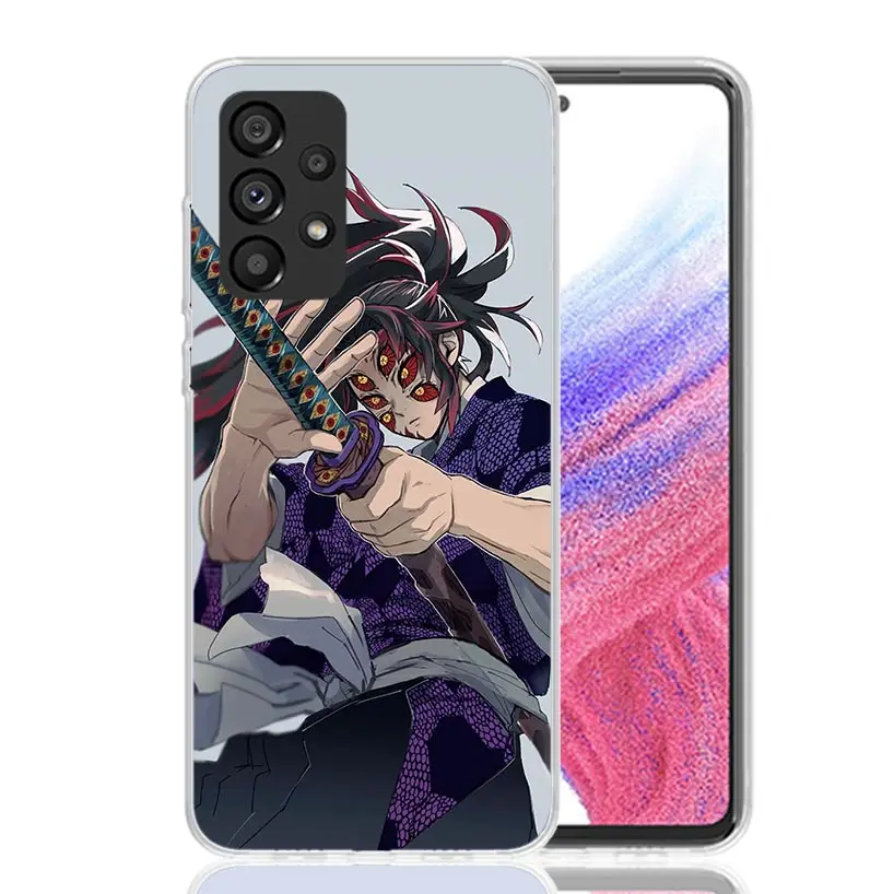 Demon Slayer Kokushibo Phone Case For Samsung Galaxy A14 A15 A13 A12 A54 A55 A53 A52 A04S A24 A25 A23 A22 A34 A35 A33 A32 A03S A