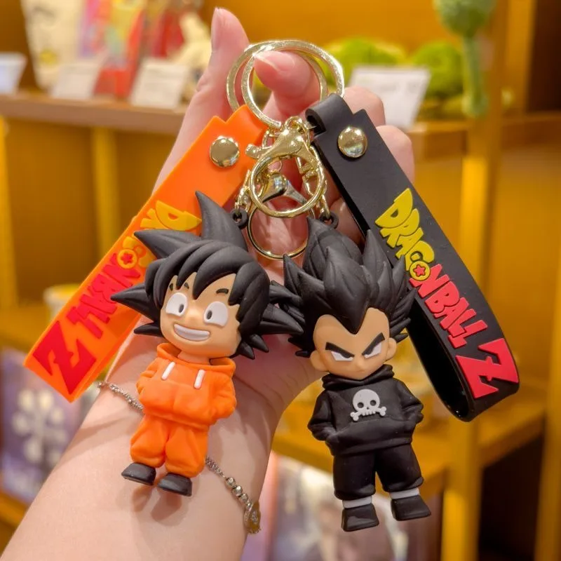 Dragon Ball Sun Wukong Vegeta dibujos animados Anime muñeca de silicona llavero moda Cool bolsa decoración colgante regalo para niños