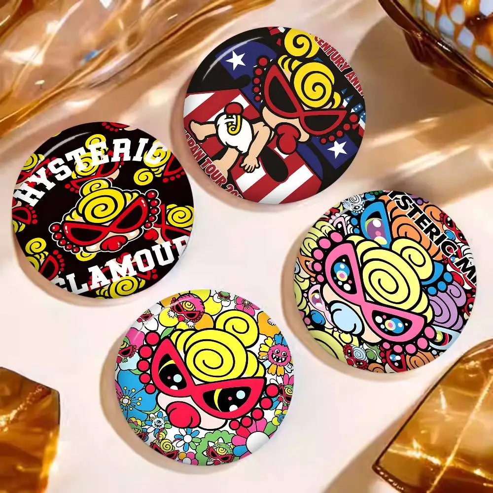 Japan Fashion Hysteric Mini 58mm Animals Funny Brooches Badge Backpack Clothes Gift Accessory