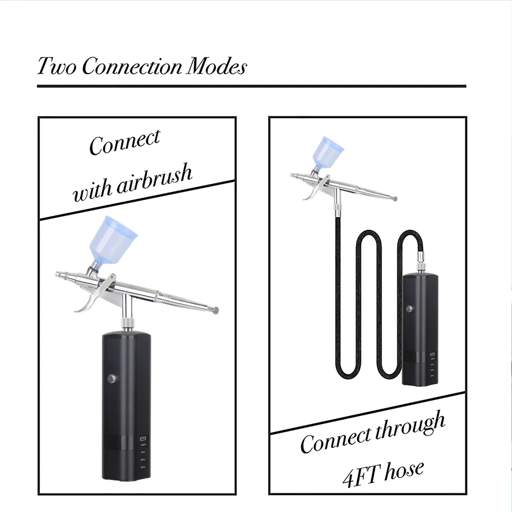 TM80S-C-116W Mini Cordless Airbrush Compressor Kit Type C Makeup Nail Beauty Barbershop Tattoo Car Spray Paint Air Brush Pen