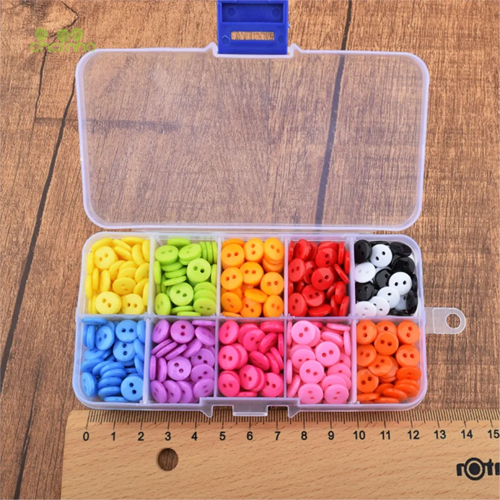 Chainho,Color Resin Buttons,2 Hole,Diameter 9mm,DIY Scrapbooking Patchwork Decorative Crafts & Home Decoration,600pcs/Box,B05