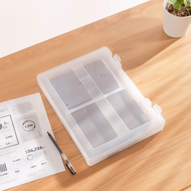 

New Design Transparent Sorting File Box A4 Portable Folder Plastic High Quality Durable File Storage Box Storage Folder