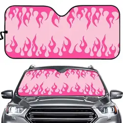 Rétro Pink Flame Retro Privacy Sunshade for Windshield | 90s Y2K Pink Car Accessories | Matching Car Accessories