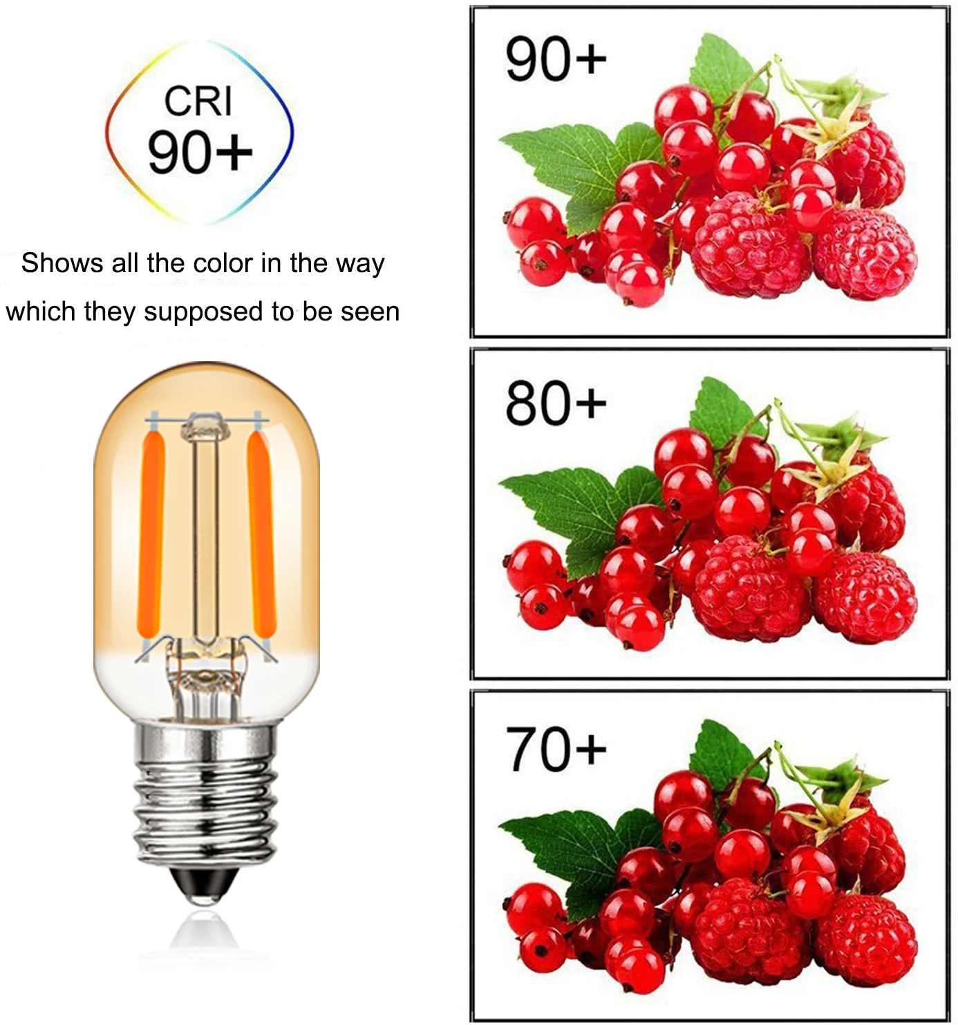 T22 Light Bulb Led 12V 24V Filament Lamp E12 1W Vintage Retro Tubulous Pendant Warm White Amber Glass Indoor Decorative Lights