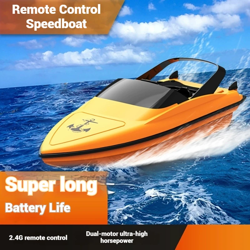 新型RCウォーターリモコンボートおもちゃボートモデル高速スピードボート180 °   フリップリセットハイパワー防水デュアルモーターおもちゃ