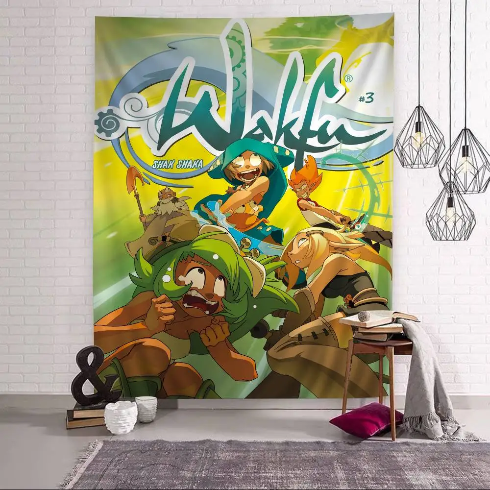 Game W-Wakfu Printed Large Wall Tapestry Art Science Fiction Room Home Decor Decor Blanket