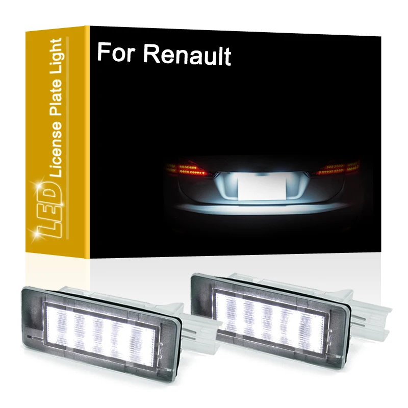 White LED License Number Plate Light Assembly For Renault Captur Espace Fluence Scenic Grand Scenic Laguna Latitude Modus Zoe