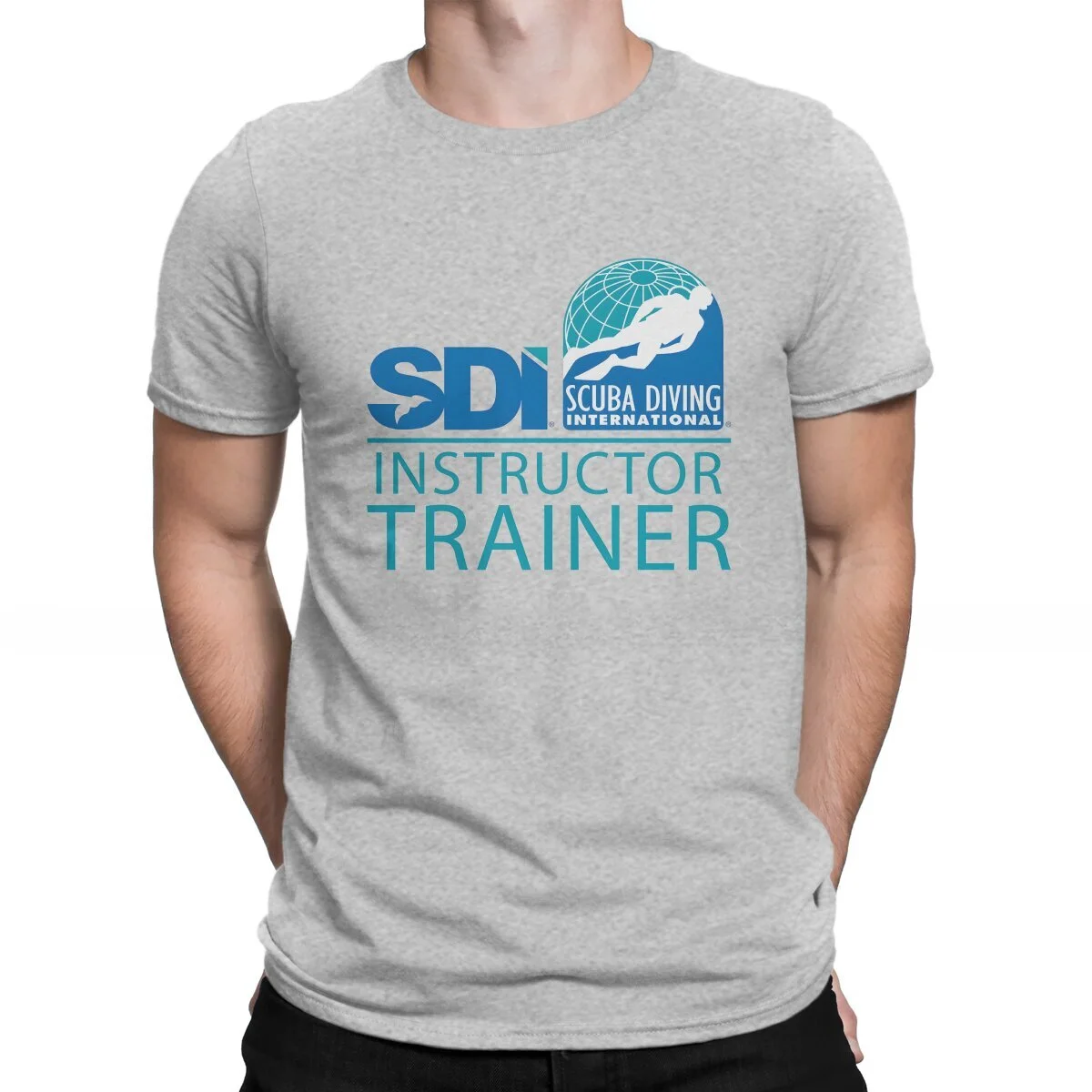 heavyweight Informal New Arrival vintage SDI Instructor Trainer Scuba Diver Adventure Sport Men Harajuku Fabric Tops Round Neck