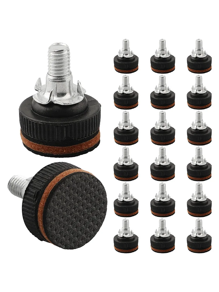 20Pcs Adjustable Furniture Levelers With Floor Protectors 3/8 Inch Zinc Alloy Legs For Tables Chairs Cabinets Beds
