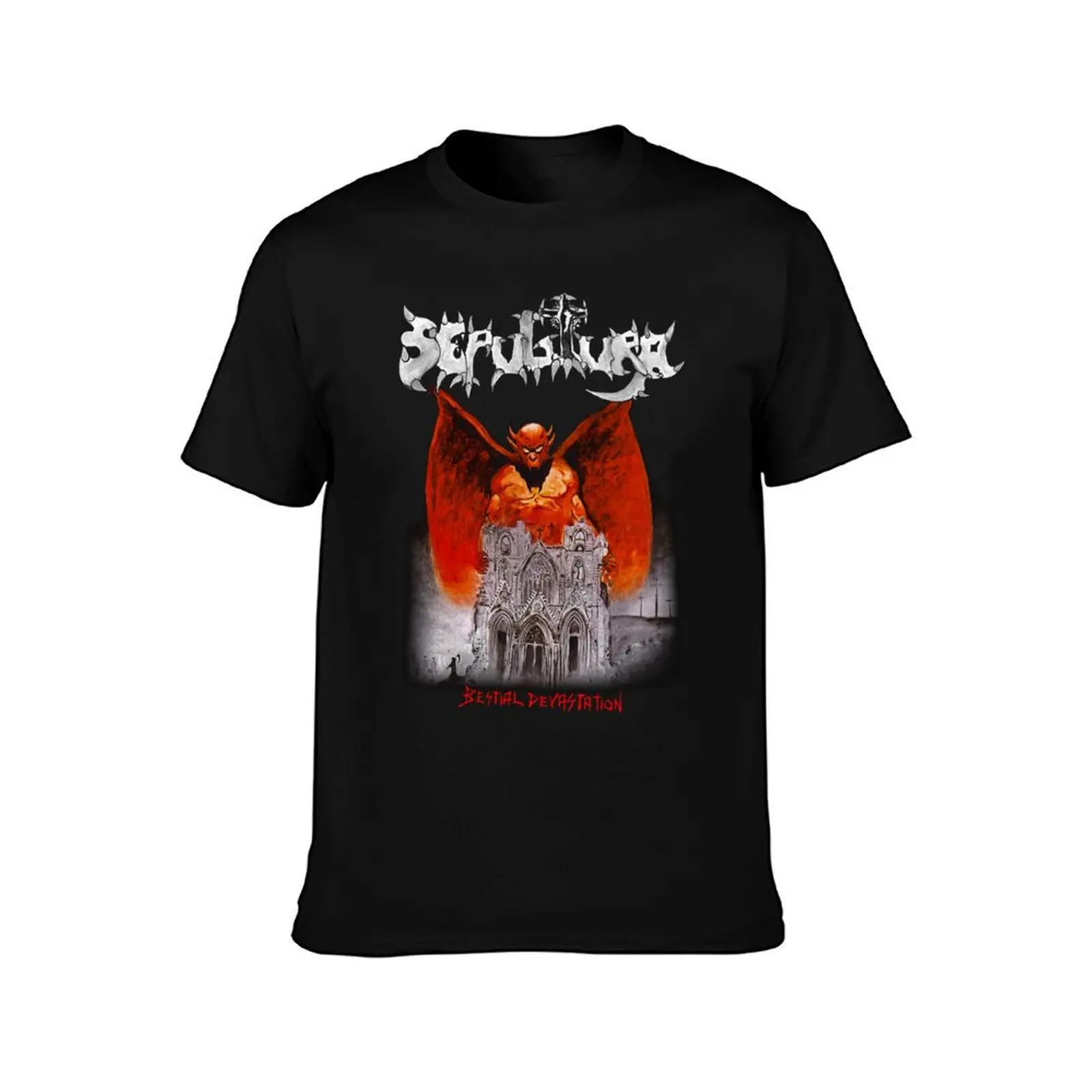 Bestial Devastation -Classic Old School Brazillian Death Thrash Metal T-Shirt, Summer Casual Cotton Tee, Vintage Graphic Print