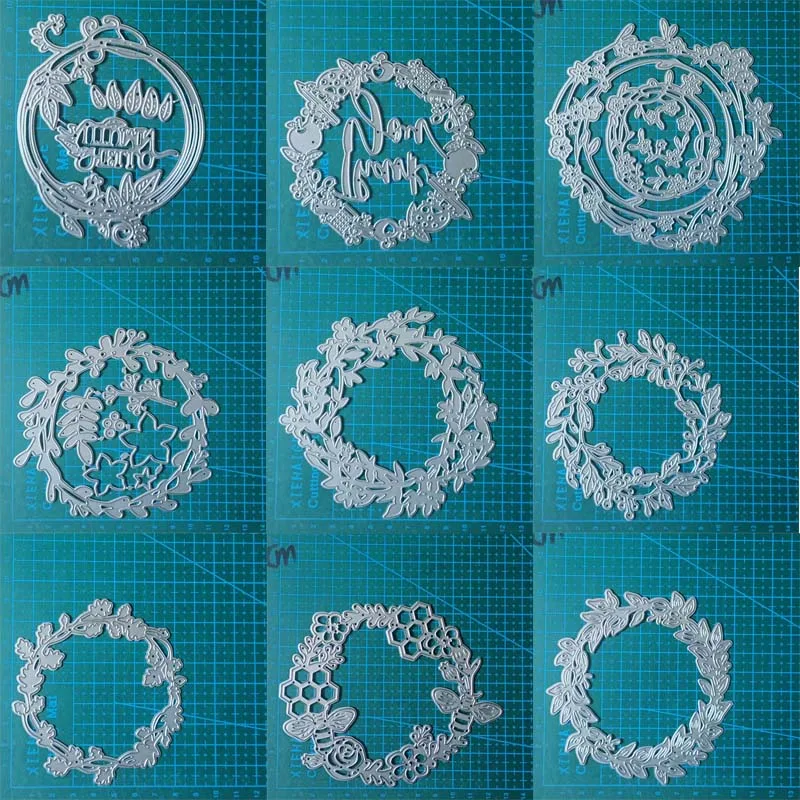 Flower wreath flower leaves metal cutting dies Scrapbooking decoration paper knife mould blade punch template Embossing stencils