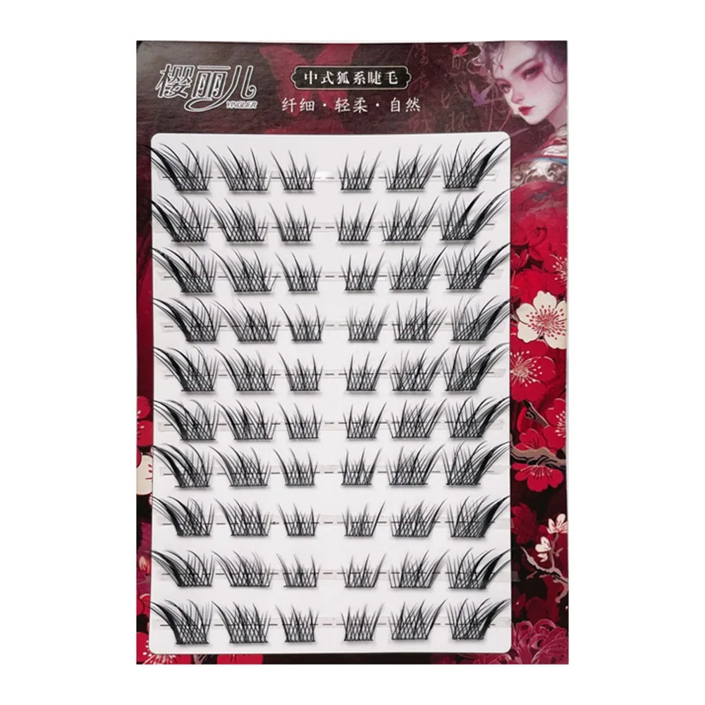 Grappes de cils auto-adhésives sans colle réutilisables Manga Fox Eye faux cils aucune retrait requise cils individuels bricolage à la maison