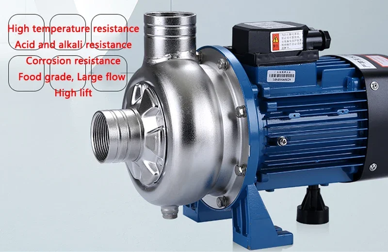 550W/750W Semi-open impeller Stainless steel Centrifugal pump Noncorrosive Sewage pump Water pump