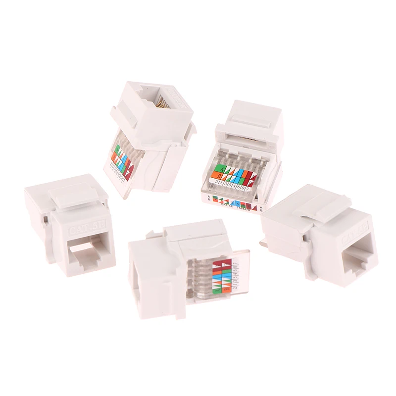 5PCS RJ45 Connector Information Socket Computer Outlet Cable Adapter Jack Tool-free CAT5E UTP Network cable adapter