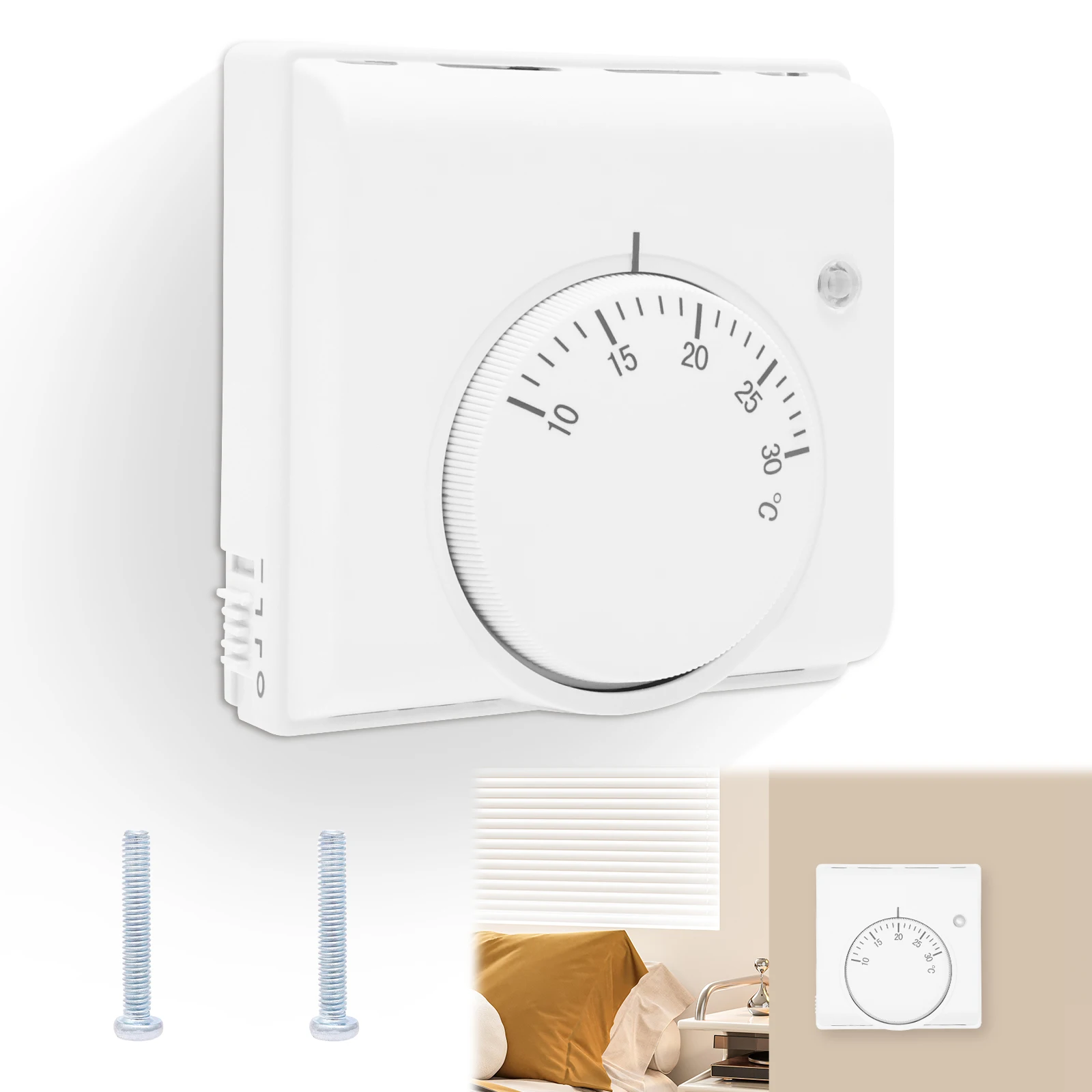 

Комнатный термостат механического типа с переключателем включения/выключения для подогрева пола, совместимый с котлами для комбинированного и системного котла