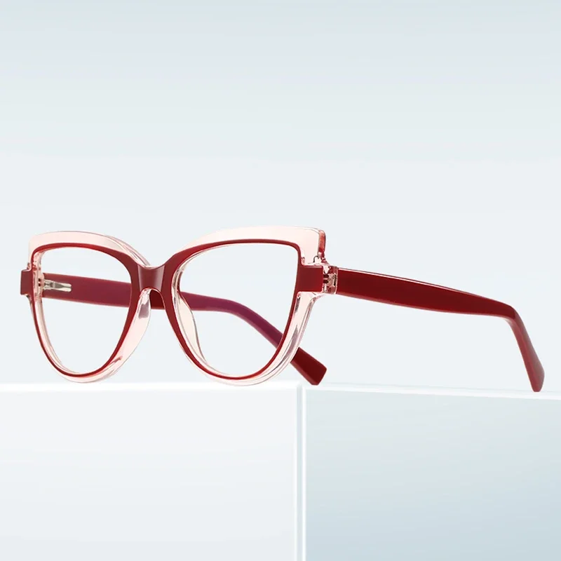 Red Frame Cat Eye Optical Glasses With Prescription Anti Blue Rays/Photochromic/Nearsighted/Hyperopia Progressive Eyeglasses