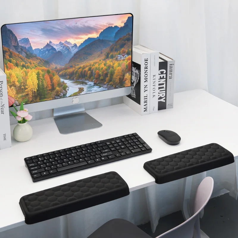 Ergonomic Wrist Rest Mouse Pad with Elbow Pad Desk Keyboard Wrist Support Memory Foam Non Slip Armrest Cushion for Office