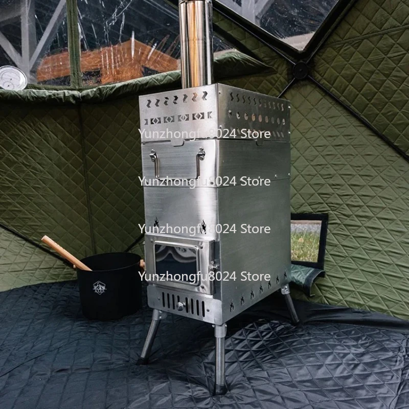 

Portable Fireplace Wood Stove Cast Iron for Home Sauna Tent Body Spa/Cooking/Heating/Camping