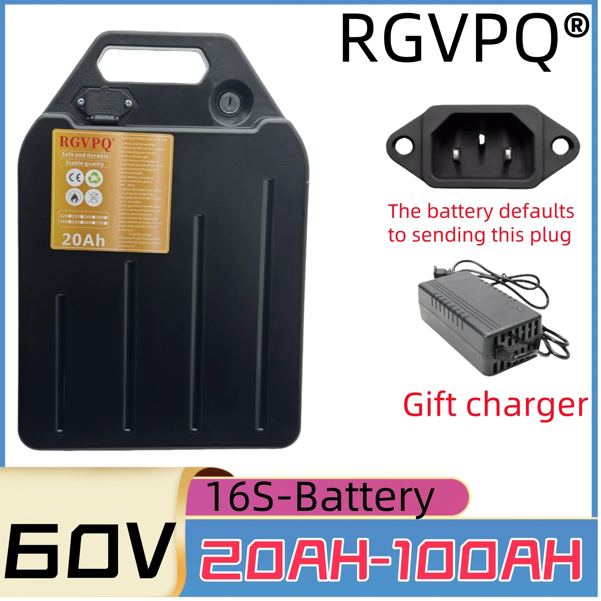 

Air fast transportation，Send within 24 hours，60V100AH，18650 lithium battery，Lithium battery pack，Suitable for motors below 3000W