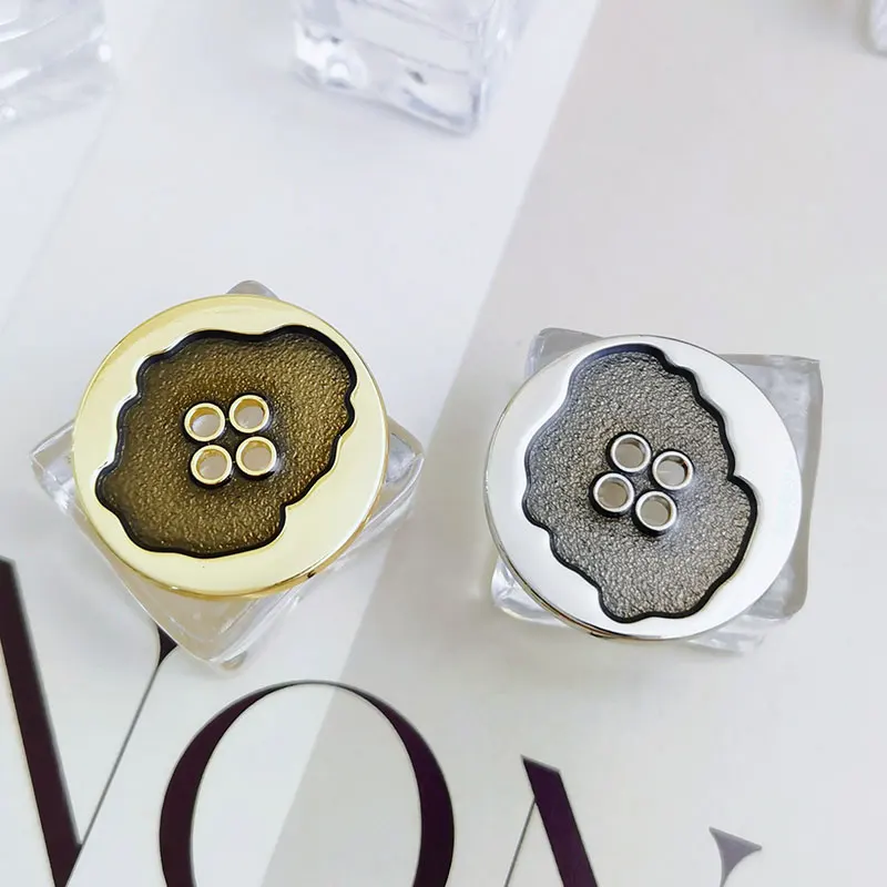 

6Pcs Four-eye Metal Button For Clothing Craft Alloy Women Coat DIY Sewing Buttons handmade Clothing Decoration Accessories