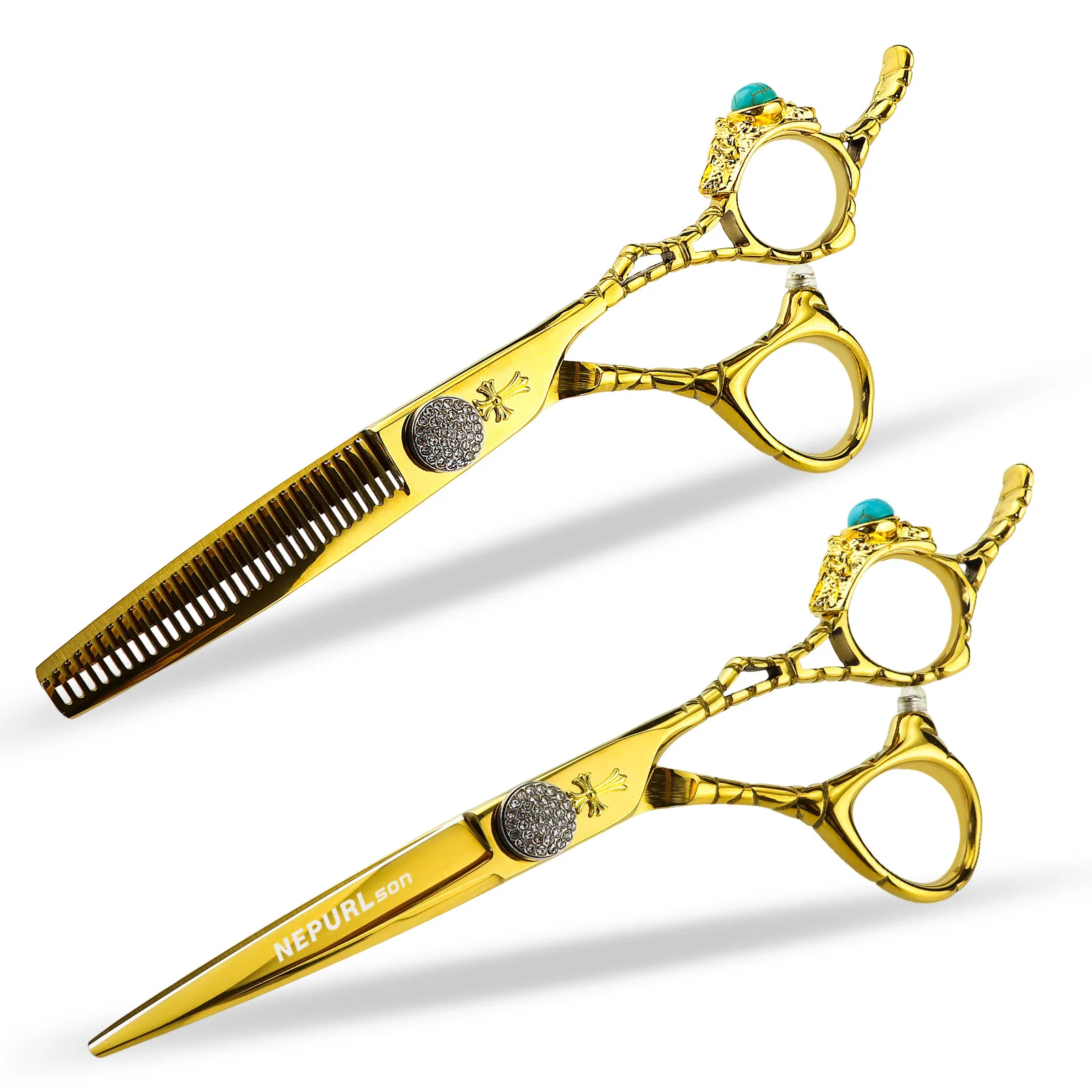 Professional Barber Scissors Japan Stainless Hair Cutting Scissors Gold-Silver for Hairdresser Thinning Shears Dropshipping