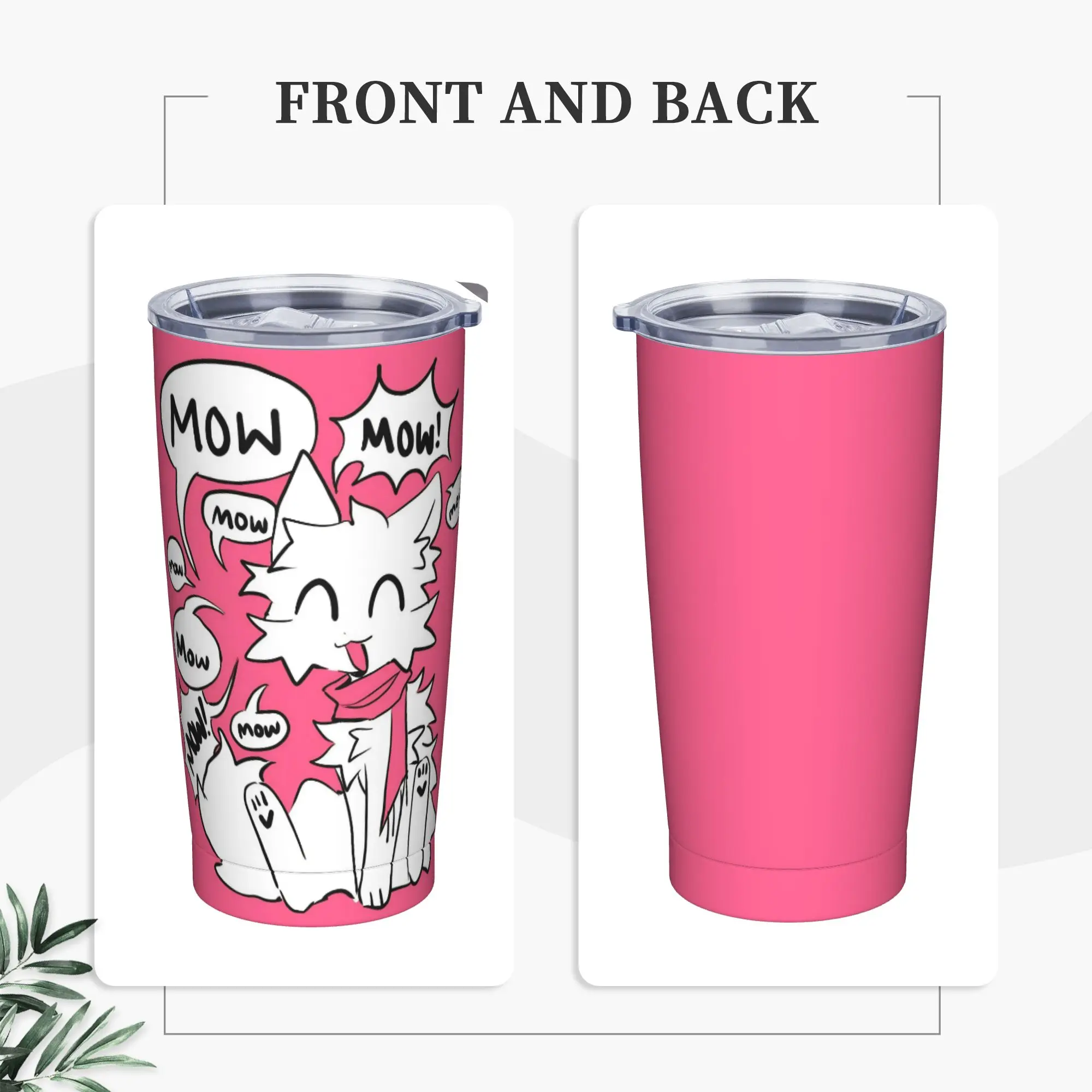 Boykissers Silly Cat Tumbler Vacuum Insulated Cartoon Thermal Cup with Lid Straw School Mugs Hot Cold Drink, 20oz