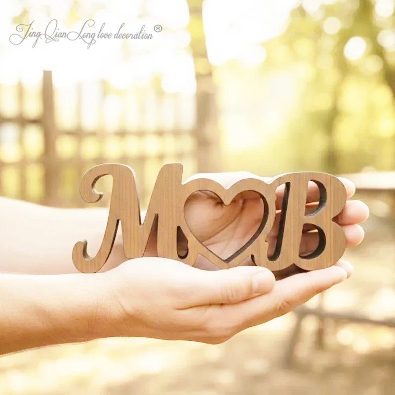 Personalized Wooden Letter Block, Custom Name Decor in Cursive Font for Home Display