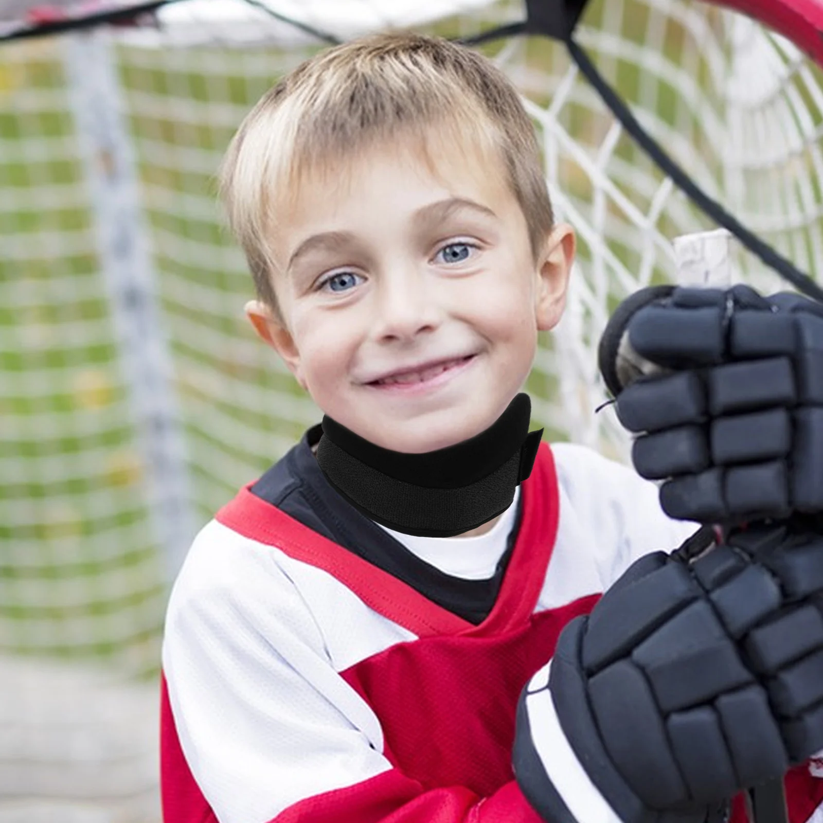 واقي للرقبة للاعبي الهوكي عالي الجودة وقابل للتعديل ومعدات حماية مريحة يمكن ارتداؤها لهوكي الجليد