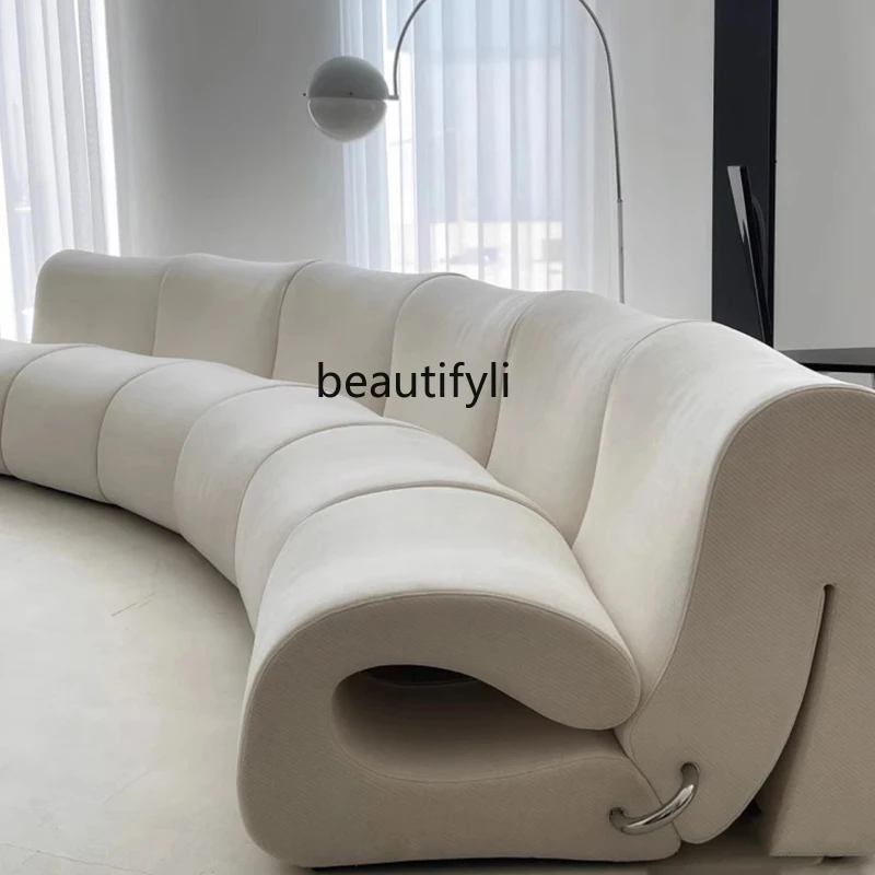 

New Italian Minimalist Water Ripple Multi-Person Hotel Living Room Sofa Designer Creative Light Luxury Arc Combination